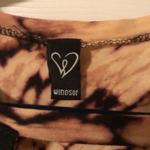 Windsor Tops - Tie dyed bleach lace up shirt Windsor Tops - Tie dyed bleach lace up shirt